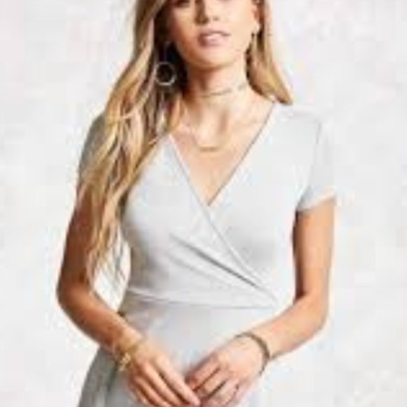 F2 heathered grey faux wrap Size Small. - Picture 4 of 6